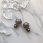 ★sale★パールマーブルカボション ピアス（グレー）
