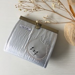 シルバーねこちゃんの直線口金ミニ財布 