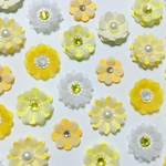 お花シール❁︎スワロフスキー❁︎30枚happy yellow