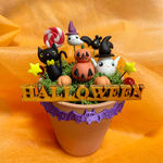樹脂粘土 楽しいハロウィンポット