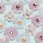 お花シール❁︎スワロフスキー❁︎30枚❁︎pretty flower pink