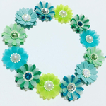 お花シール❁︎スワロフスキー❁︎30枚❁︎happy green