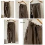 mi様ご注文品　カーキリネンのラップパンツ