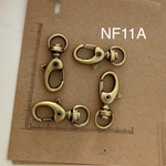 NF11A☆フック式ナスカンアンティークゴールド4個　外径12mm／内径8mm/フック口4mm