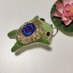 カエル　ボールチェーンマスコット　♡ぐるぐるブルー♡