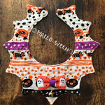 ペット用トゲトゲスタイ♡どうぶつハロウィン🦇柄(ホワイト)♡リボン・鈴オプション