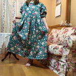 ロココ調薔薇のお袖ふんわりギャザーワンピース