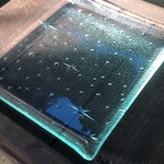 銀河　中皿　昭和レトロガラス　アンティーク　型ガラス　もったいないをカタチに　思い出と一緒に