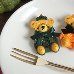 かぼちゃテディのブローチ（緑）