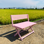 受注製作ピオニ−ピンク•Ｍサイズ•フラットタイプ(座面すきま無し)わんちゃん撮影会用折り畳みベンチ