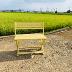 受注製作ハニーマスタード・Ｍサイズ・フラットタイプ(座面すきま無し)わんちゃん撮影会用折り畳みベンチ