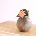 備前焼　手付き一輪挿し【陶器・花器・花入れ・フラワーベース】