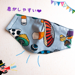夏でも息がとってもしやすいマスク＊フェイスベール＊シンプル＊おしゃれ＊きのこ柄＊ダブルガーゼ＊タグ付き＊送料無料