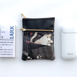  [再販]  かわいすぎる❣️IQOS(タバコ)(gloグロー)ケース後ろポケット付き2段ファスナーポーチブラックデニムねこ柄