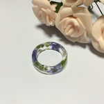 ブルーの押し花入り☆リング☆