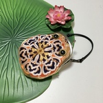 カエル　金襴ミニバック　☆紫の華☆