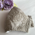 【再販】★秋色★  大人のグレージュ　高級コットンレースマスク　