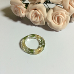 白い押し花入り☆リング♡