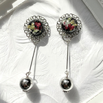 【再再々...販❤︎】残り1点　薔薇 ヴィンテージピアス チタンピアス イヤリング シルバー 2way