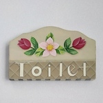 トールペイント☆お花のトイレプレート（送料無料）