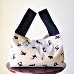 レジ袋型エコバッグ◎ねことねずみ◎ランチバッグ◎コンビニ袋◎薬局袋◎マチたっぷり14㎝◎