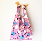 レジ袋型エコバッグ（大）◎風に舞う綿花◎