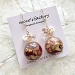 【new】フラワー⌘レジン　ローズボンボン　ピアス/イヤリング