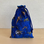 裏地付き　恐竜柄きんちゃく袋