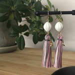 【限定】ピンクミックス＊スターチャーム付きタッセルピアス