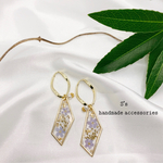 ハンドメイド　フラワーレジン　ピアス