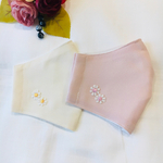⭐︎一番人気⭐︎お花刺繍シリーズ①シルクマスク再販　秋冬仕様　newカラー追加