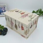 ＜再販＞オシャレに収納！マスク用ボックス（ドライフラワー柄/ベージュ系）
