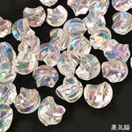 ひねりビーズ 15mm オーロラ 20個【虹色 ビーズ素材】