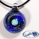 【Yasuda Glass】 ガラスの小宇宙　ミントオパール ペンダント　No.MS1019MS