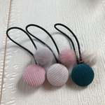 ベビーのための秋冬くるみボタンヘアゴム セット