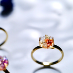 mini flower ring(ゴールド)orange