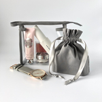 クリアポーチとミニ巾着（グレー）