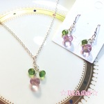 【お得セット】送料無料　ネックレス＆ピアス　宝石質天然石　925シルバー　ハンドメイド