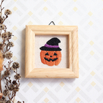 新作☆刺繍ミニフレーム＊ジャックオランタン🎃[受注]
