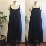 4wayリバーシブル❤️シースルーシフォン素材とコットン素材のキャミソールワンピース　黒（サイズフリーL〜LL