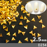 ネイル パーツ 高品質 三角形 角付 ゴールド 2.5mm 100個(D234)