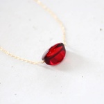  14KGF wine color amber neckklace[kgf3558]