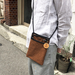 uncle01:柿渋(倉敷帆布×レザー　サコッシュ)受注製作