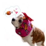 お肉ボーン🍖犬スヌード／マジックリボン型/ピンク