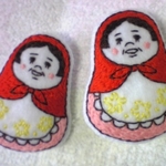 【ponpee様リクエスト品】マトリョーシカ刺繍ブローチ２