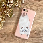 【機種多数スマホケース】ふわっとした猫（マットピンク）