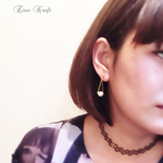 stylish コットンパールイヤリング ピアス