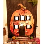 ようこそ！ハッピーハロウィン🎃🎵　木箱・ハロウィン・ライト・灯り・光・LED・ランプ・ミニチュアハウス・アンティーク・インテリア雑貨・🎃・置物