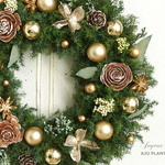 [ 10月末まで10%OFF ] クリスマスリース（19）～Chic Gold～　27cm