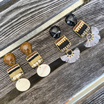 3連ビーズピアス　ピアスorイヤリング